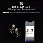 UYUXIO AI Language Translation Earbuds Real Time LCD Touch Screen Open Ear Wireless Headphone with 144 Language for Business