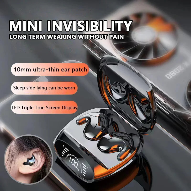 Sleep Invisible Earbuds Tiny Headphones Bluetooth 5.3 Noise Cancelling Wireless Sports Headsets Stereo Earphone With Mic 2025