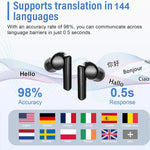 UYUXIO Real Time AI Language Translator Earphone 3 in 1 Translating Earbuds with 144 Languages Accents Headphone Ear Buds