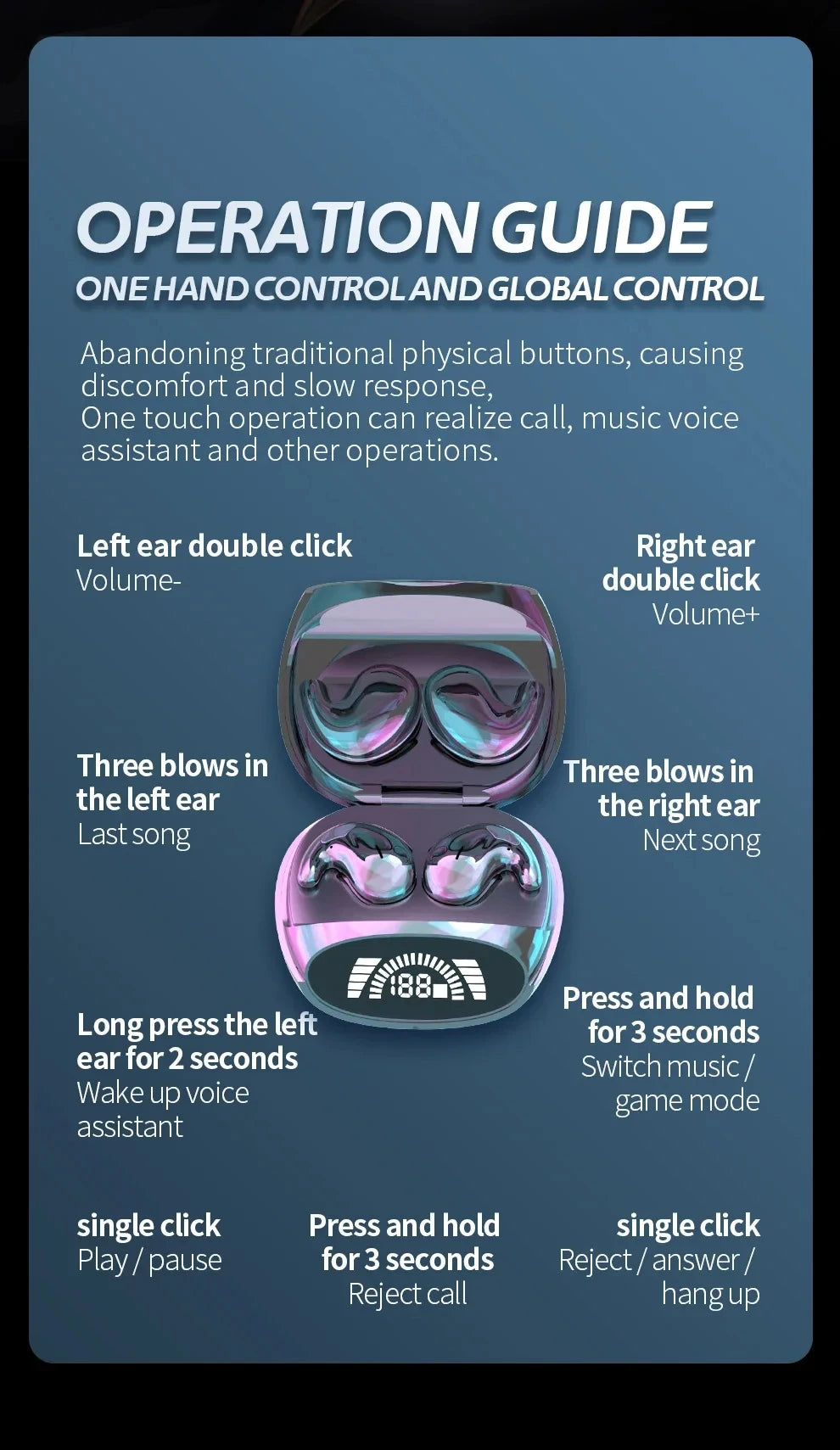 Sleep Invisible Earbuds Tiny Headphones Bluetooth 5.3 Noise Cancelling Wireless Sports Headsets Stereo Earphone With Mic 2025