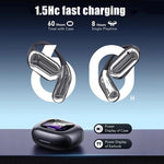 UYUXIO AI Language Translation Earbuds Real Time LCD Touch Screen Open Ear Wireless Headphone with 144 Language for Business