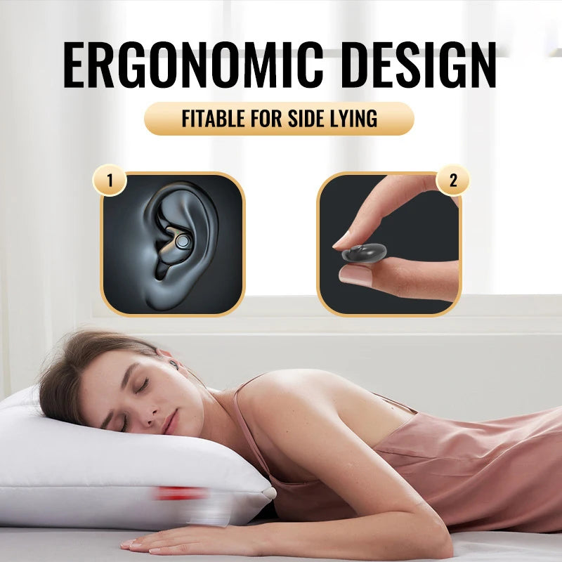 Sleep Invisible Earbuds Tiny Headphones Bluetooth 5.3 Noise Cancelling Wireless Sports Headsets Stereo Earphone With Mic 2025